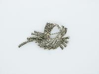 £20.00 - Vintage 40s Signed Sphinx Marcasite Floral Swirl Design Marcasite Brooch 