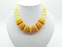 £22.00 - Vintage 60s Juicy Orange and Lemon Lucite Disc Bead Necklace Unique